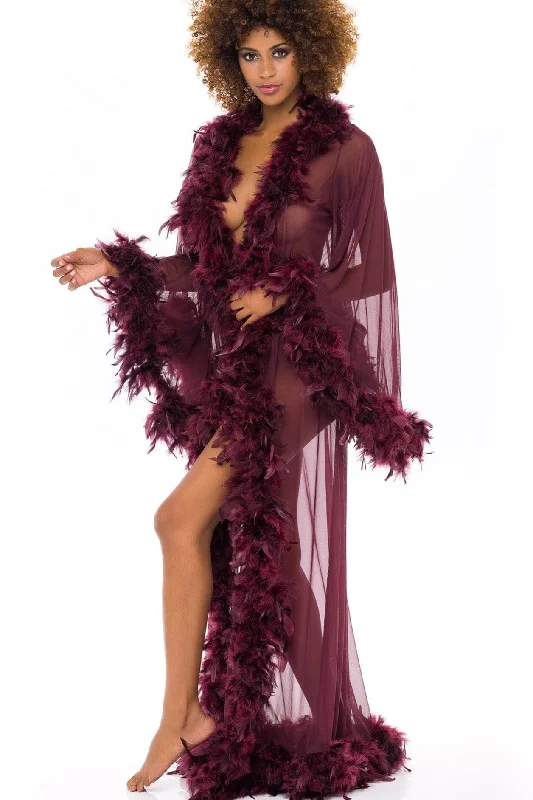 Long Marabou Trim Robe