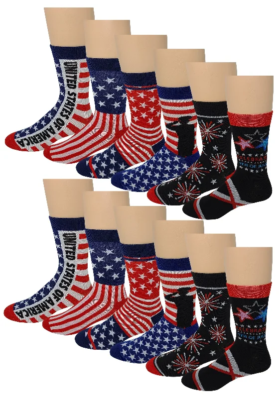 Dress Socks for Men | American Independence Day 4th of July | 12 Pairs