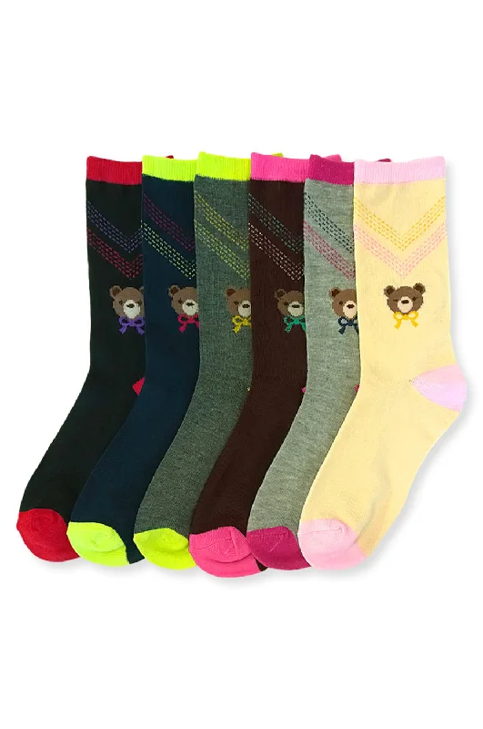 MAMIA LADIES DESIGN CREW SOCKS (TEDDY)