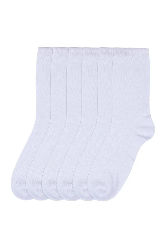 MAMIA LADIES PLAIN CREW SOCKS (70501_WHITE)