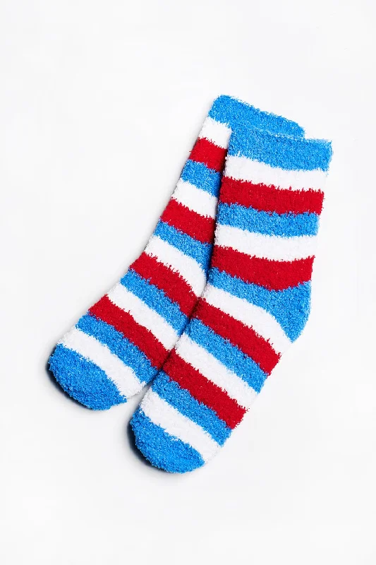 ALAMAE Women's Fuzzy Striped Socks