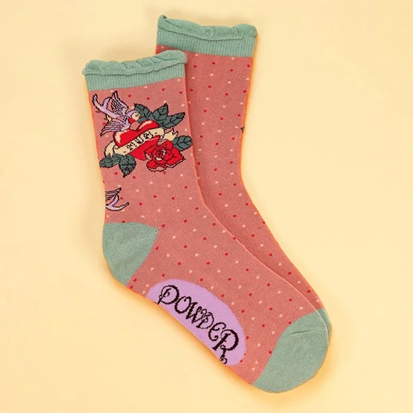 Powder Ankle Sock - Mum Tattoo 12575