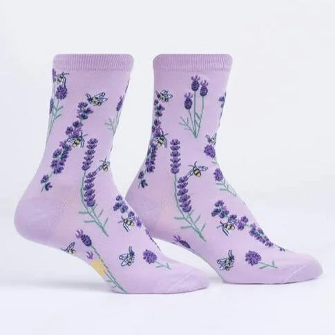 Bees and Lavender Women's Crew Socks