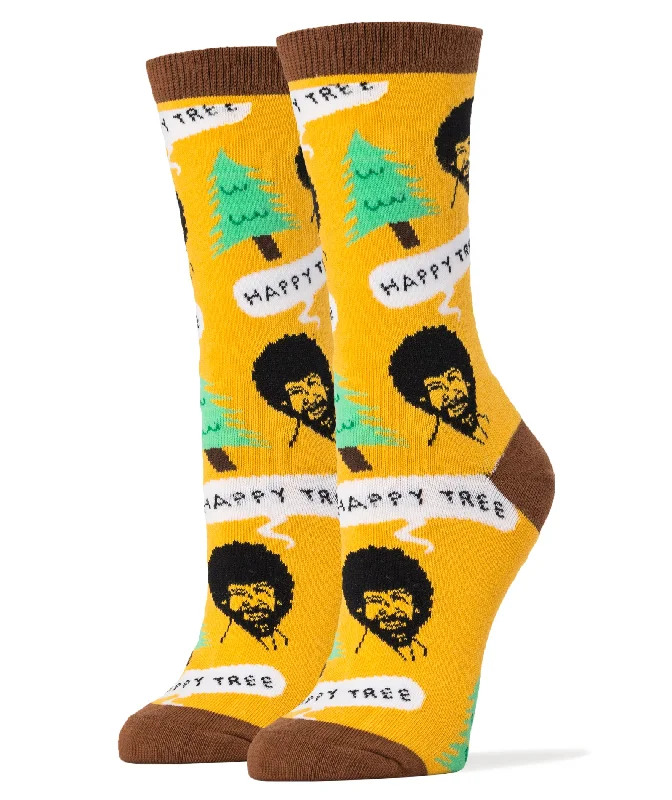 Bob Ross Happy Tree Socks