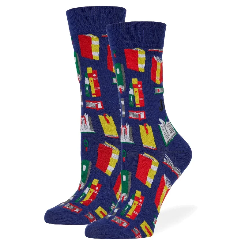 Book Shelf Womens Crew Socks