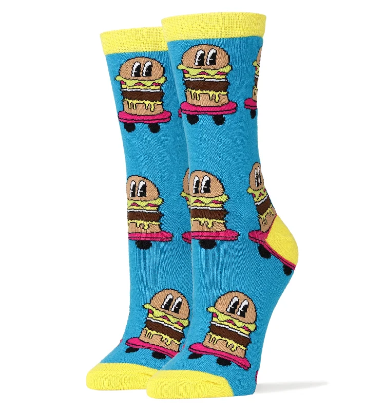 Burgers on Wheels Blue Socks