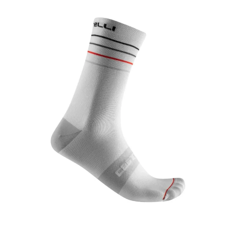 Castelli Endurance 15 Mens Cycling Socks (White/Black/Red)