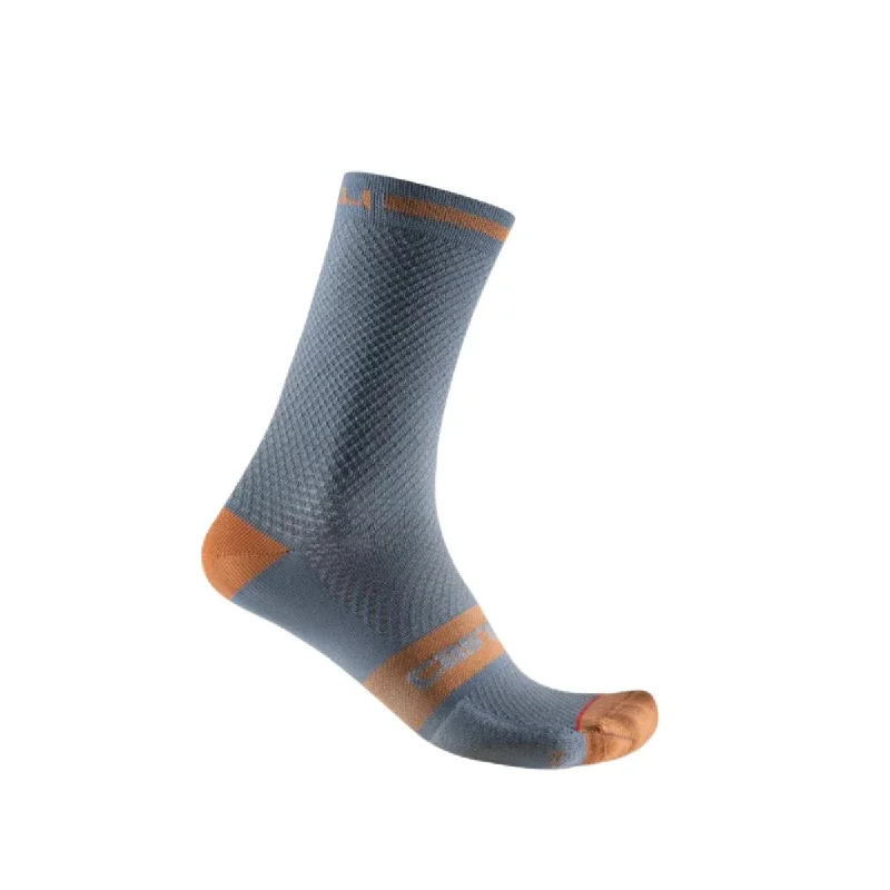 Castelli Superleggera T 18 Men's Cycling Socks (Light Steel Blue/Bronze)