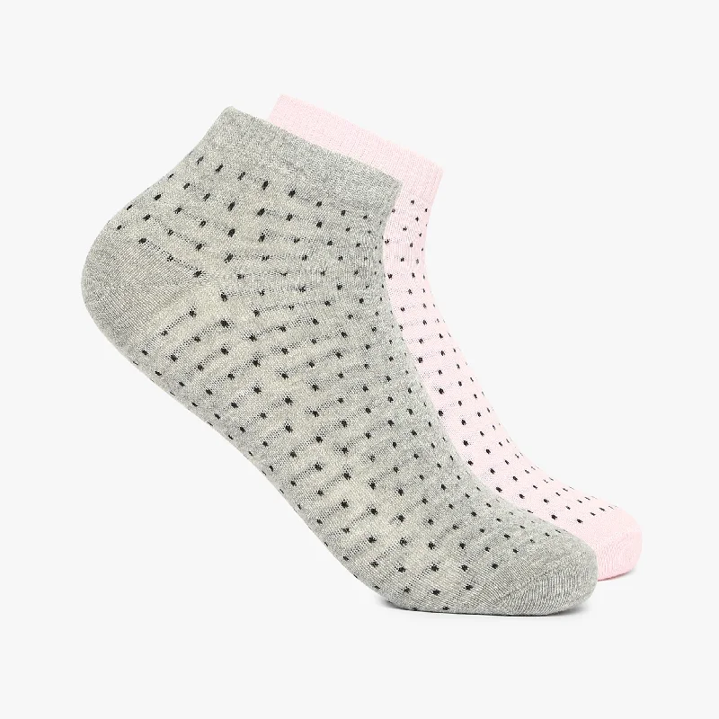 Women Cotton Blend Ankle Length Socks (Pack of 2)