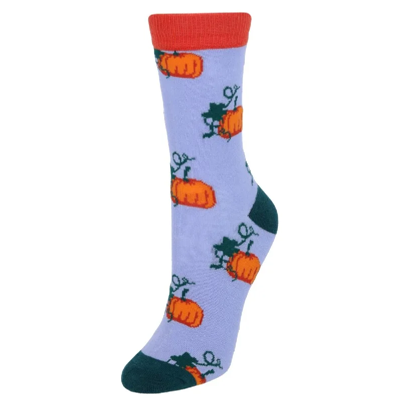 CTM® Women's Fall Halloween Pumpkin Novelty Socks (1 Pair)