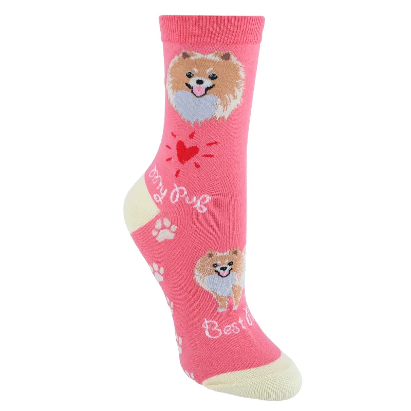 CTM® Women's My Pup Crew Novelty Socks