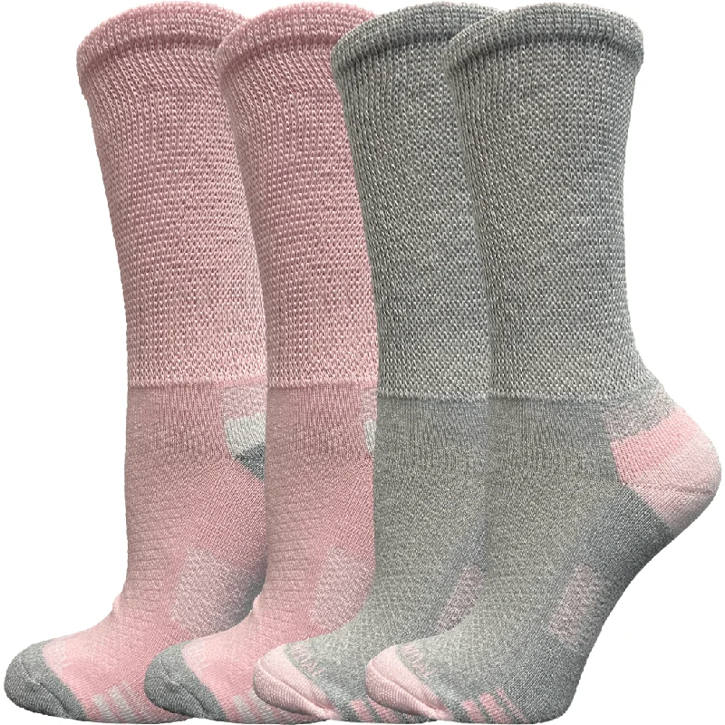 Diabetic Women's Athletic Cushion Crew Sock 2pk