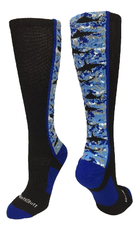 Digital Camo Shark Socks Over the Calf