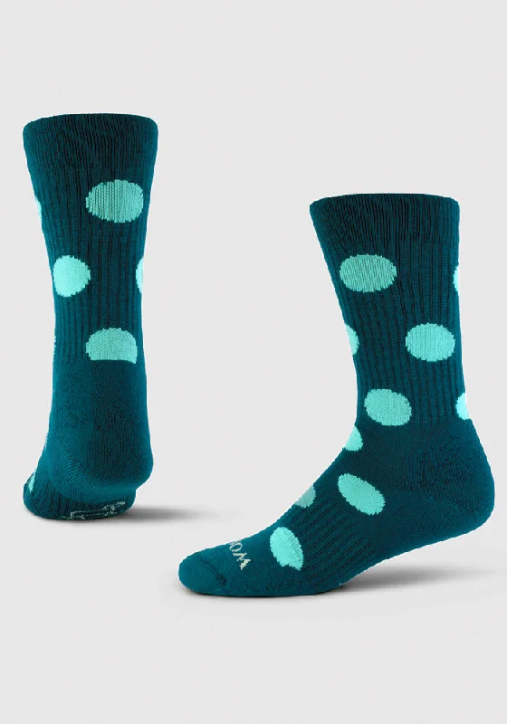 Dotalicious Light Cushion Crew Socks - Teal Dot