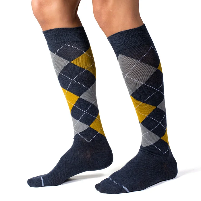 Compression Knee High Socks | Multicolor Argyle | Men's (1 Pair)