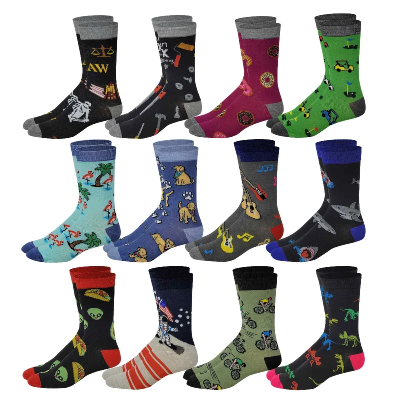 Dress Socks | New Assorted Design | Men's 12 Pairs