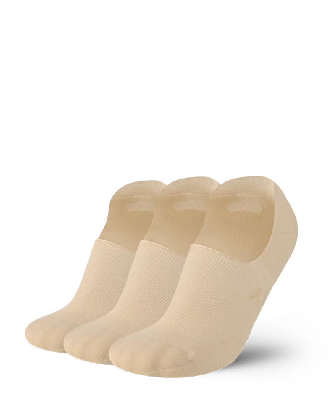 Flagship No Show Socks Beige 3-Pack