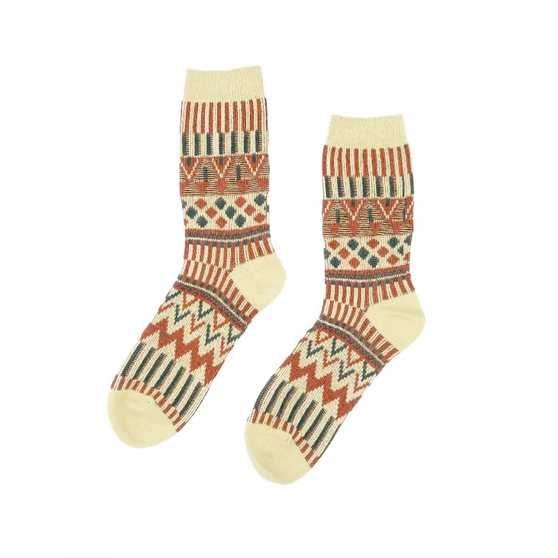 Forest Tribal Sock - Beige