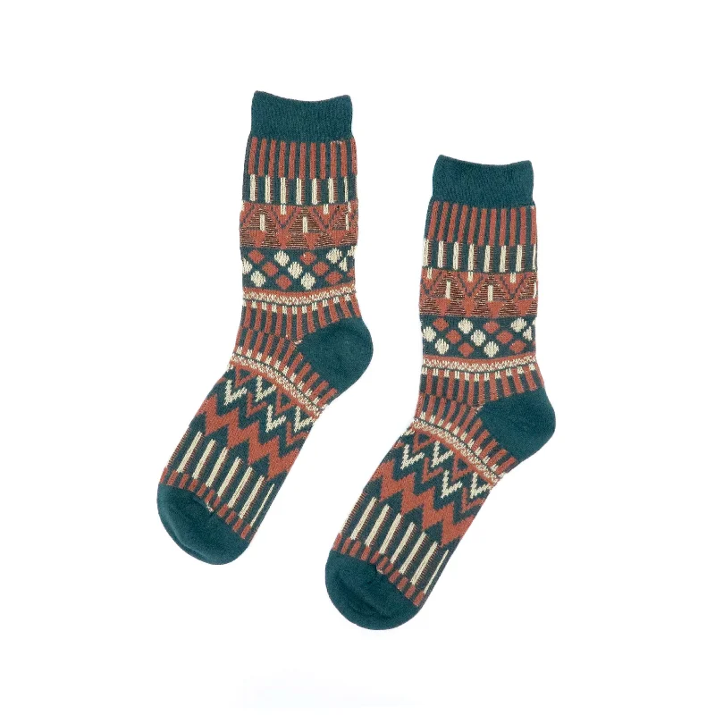 Forest Tribal Sock - Green