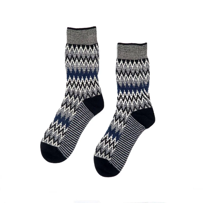 Funky zig zag sock - Black