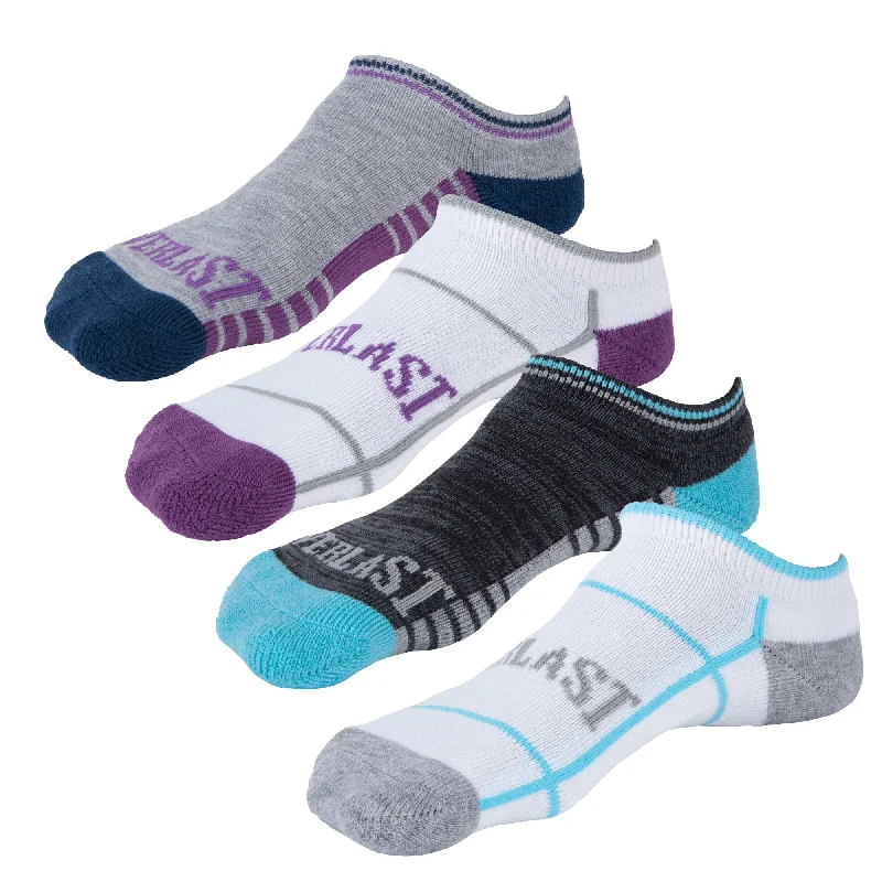 Girls No Show Socks - 4 Pack