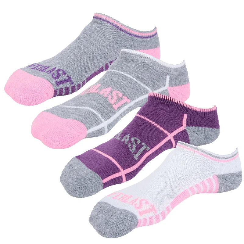 Girls No Show Socks - 4 Pack