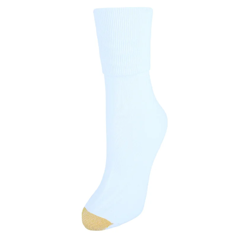 Gold Toe Womens Cotton Turn Cuff Ankle Socks (Pack of 3)