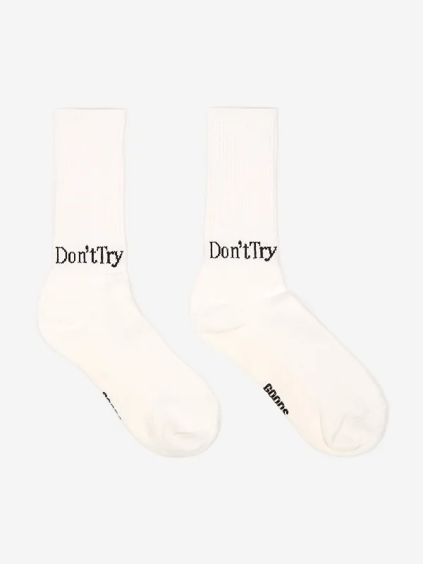 Goodhood Worldwide Don't Try Sock - White