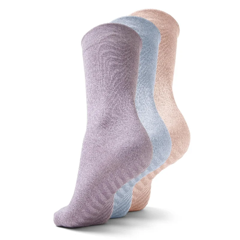 Gripjoy Women's Crew Socks with Grips (Pack of 3)