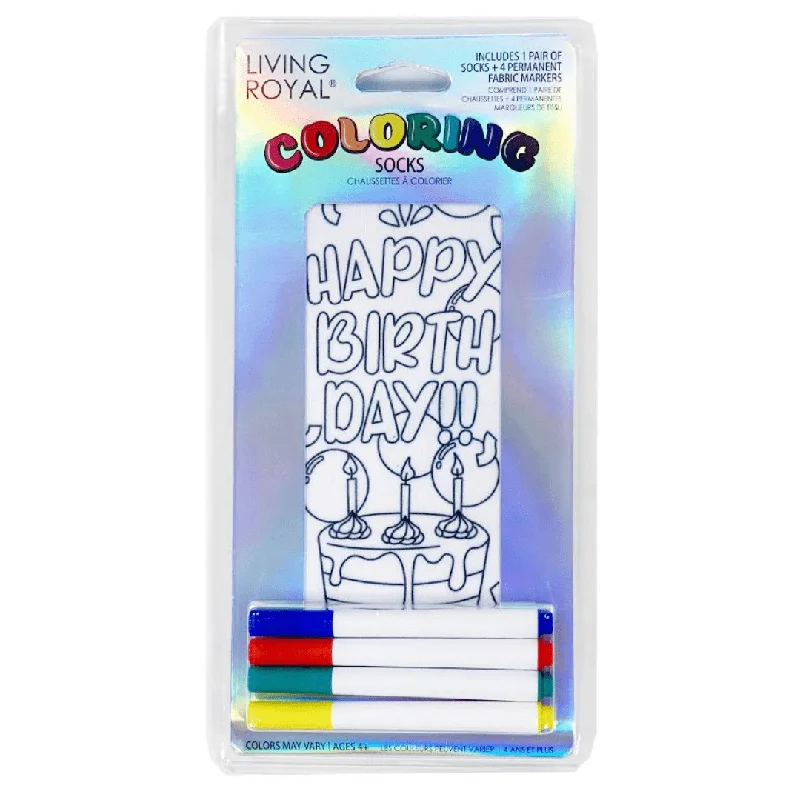 Happy Birthday Coloring Socks