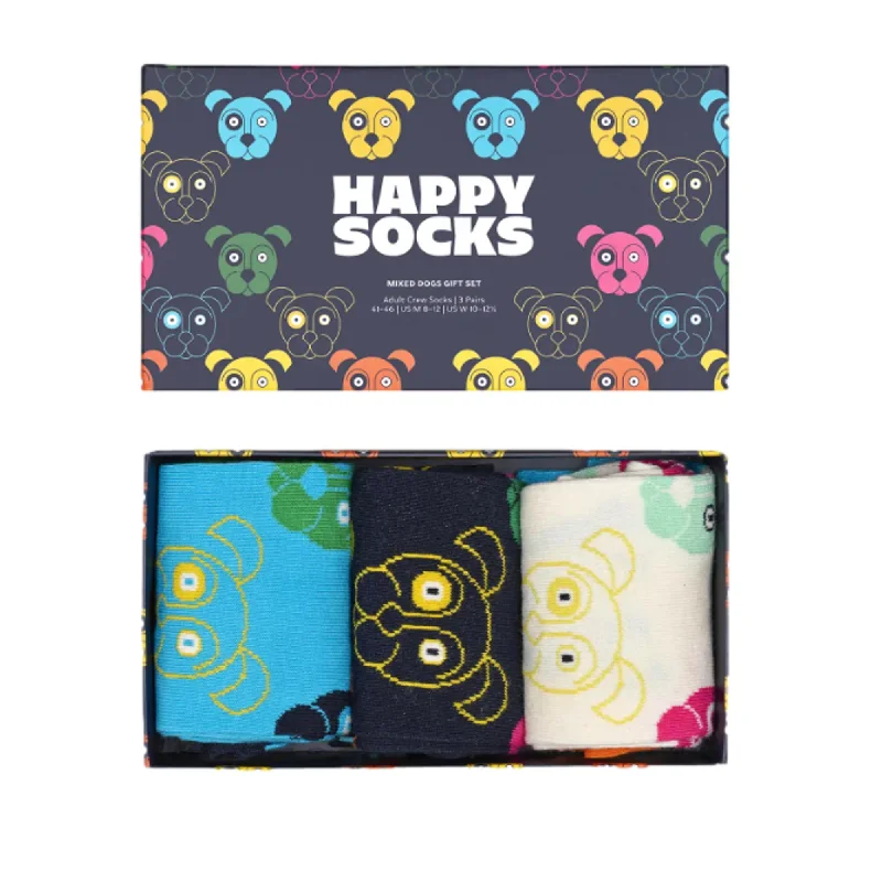 Happy Socks Mixed Dog 3 Pack Gift Set