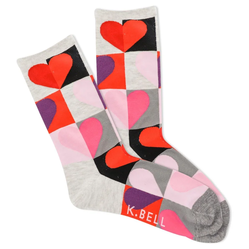 Heart Colorblock Women's Crew Socks