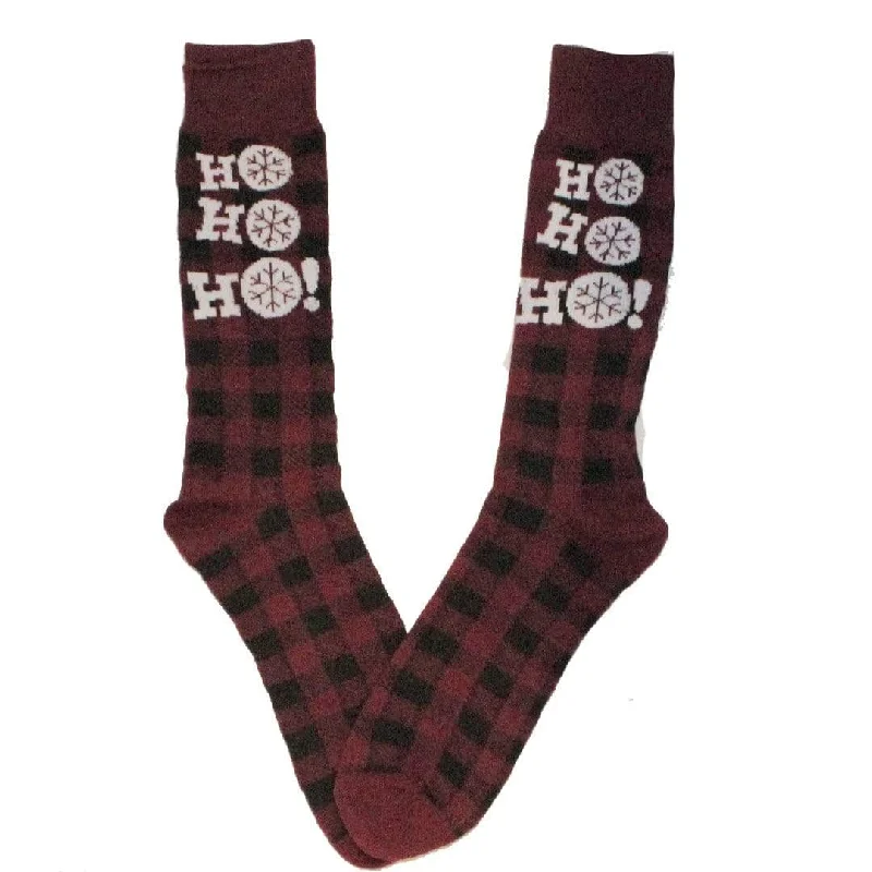 Ho Ho Ho Plaid Crew Socks