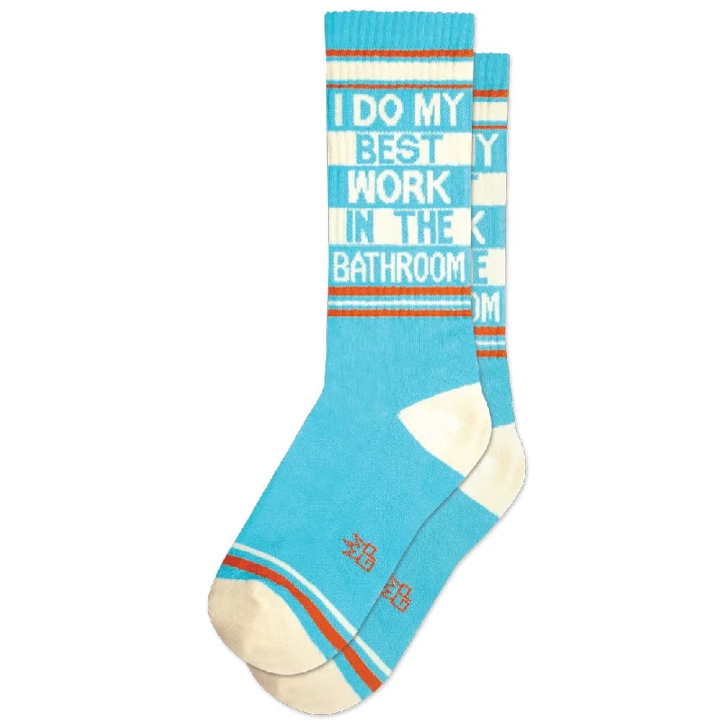 I Do My Best Work In The Bathroom Unisex Crew Socks