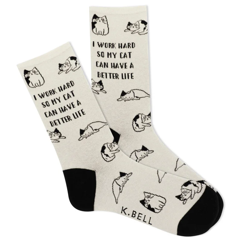 I Work Hard Women's Crew Socks