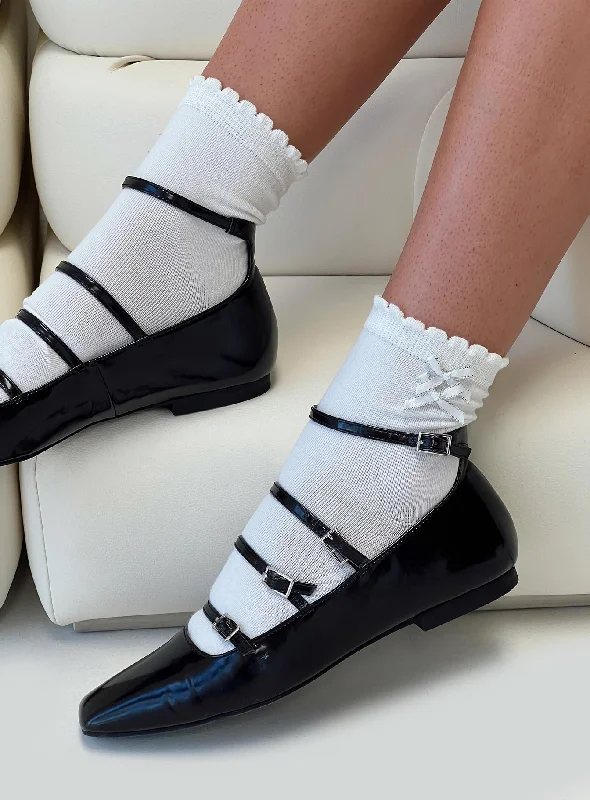 Jenah Bow Socks White