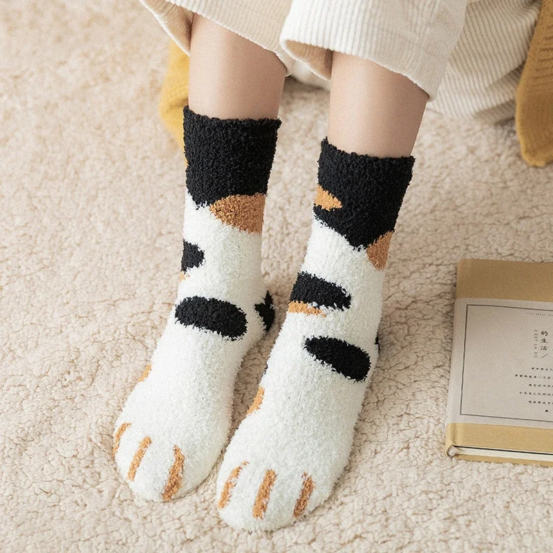 Fuzzy Neko Paw Socks