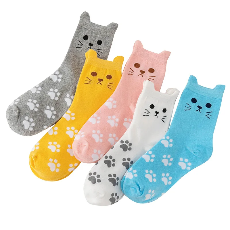 Kitty Paw Women's Socks- 5 Pairs