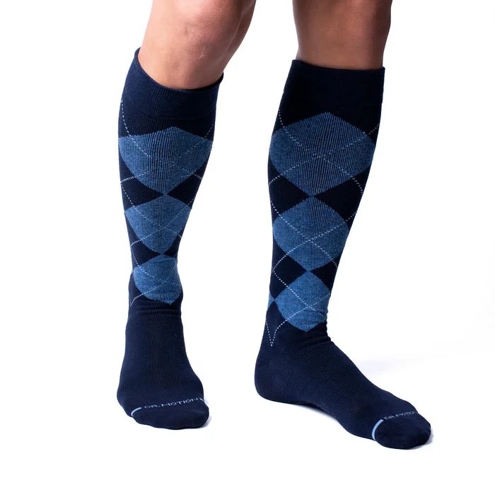 Knee high Compression socks for Men | Dr. Motion | Argyle