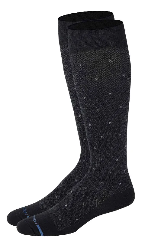 Knee-High Compression Socks | Stylish Dots Print | Dr Motion Men's (1 Pair)