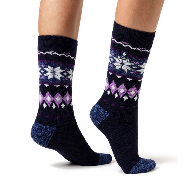 Ladies Lite Lima Fairisle Socks - Denim