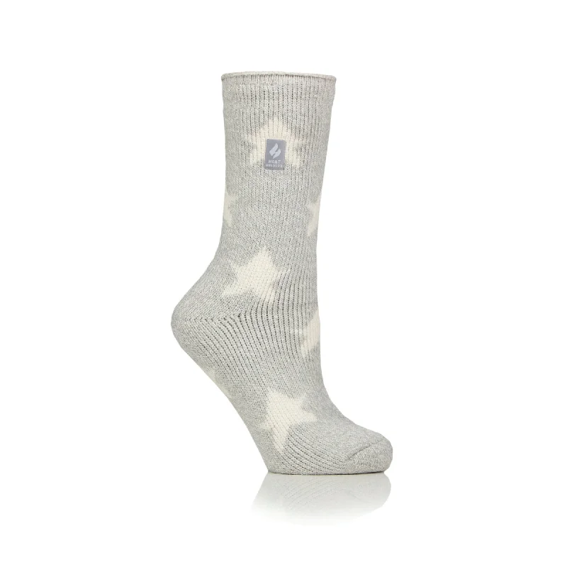 Ladies Original Jacquard Socks - Grey Stars