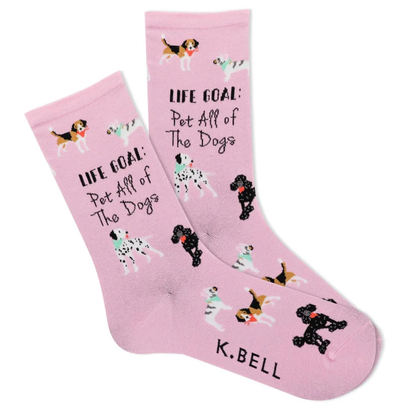 Life Goals Dogs Women's Crew Socks