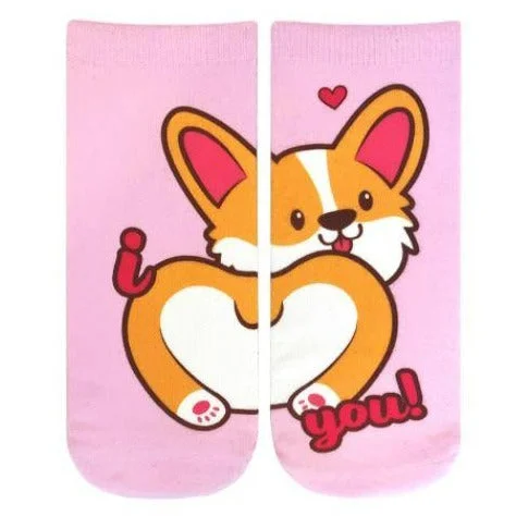 Love Corgi Ankle Socks