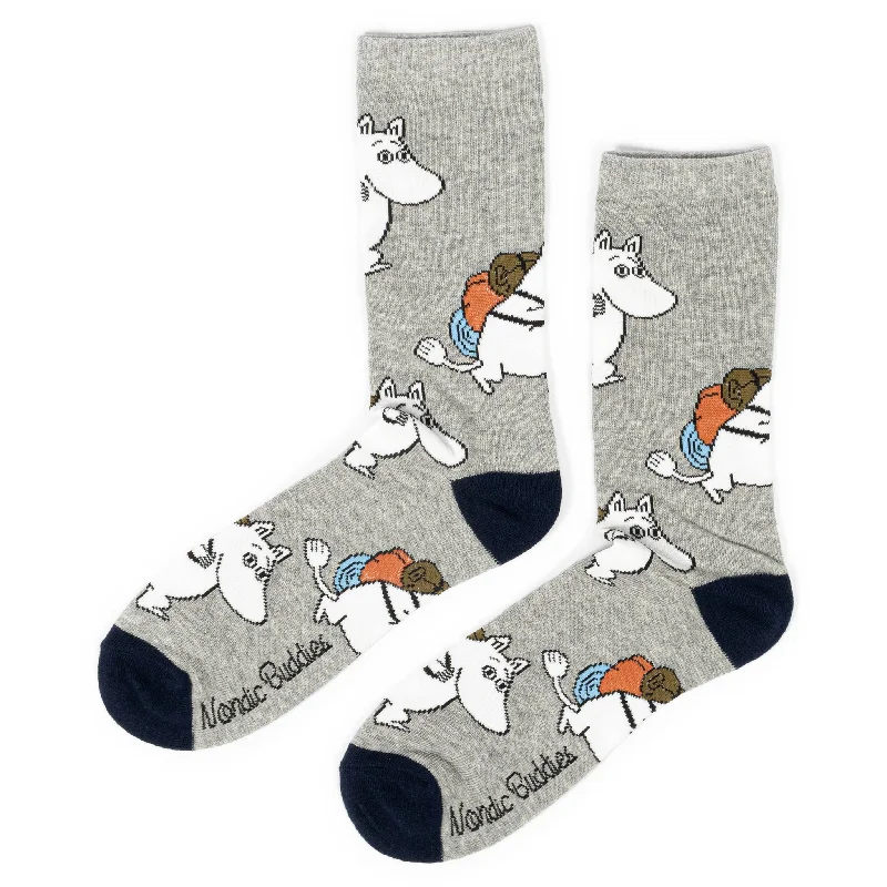 Moomintroll Adventuring Men Socks - Grey