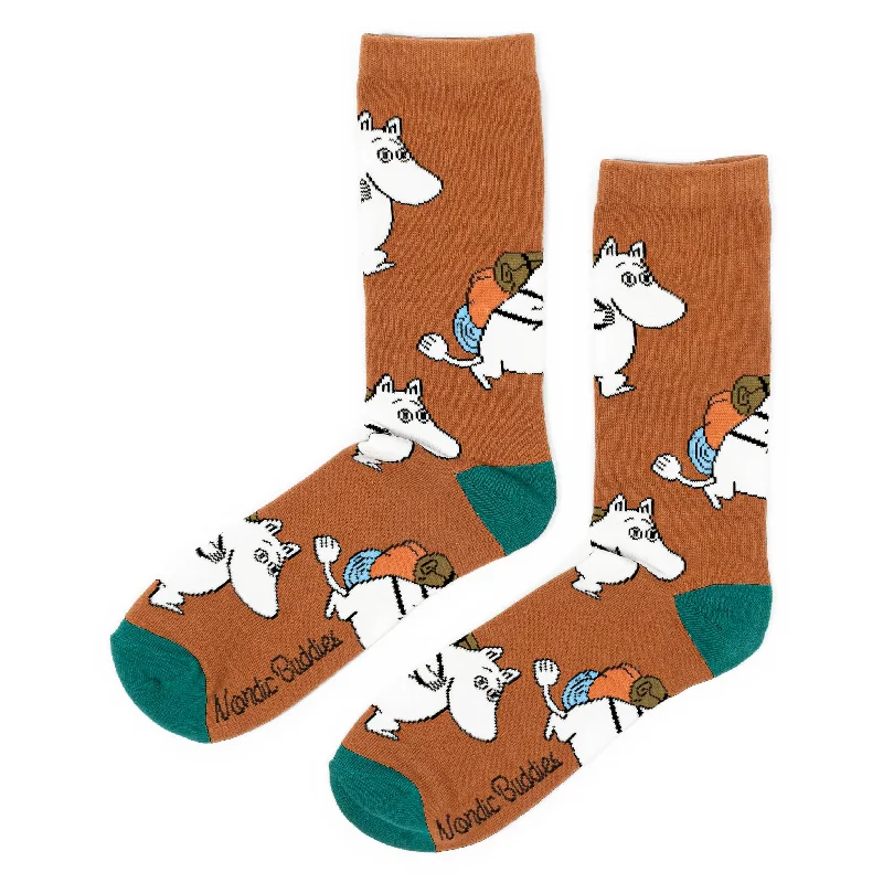 Moomintroll Adventuring Men Socks - Brown