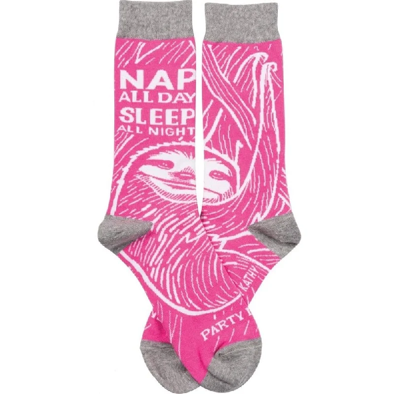 The Bullish Store Women's Nap All Day, Sleep All Night, Party Never Novelty Socks