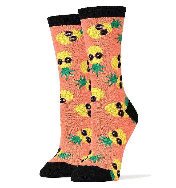 Pineapple Dude Pink Socks