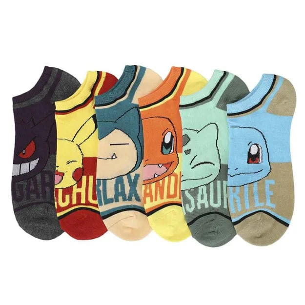 Pokemon Character Names 6 Pack Ankle Socks