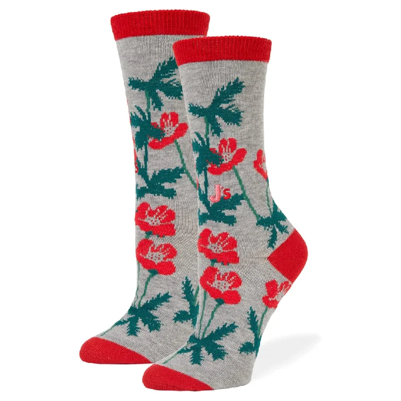 Poppies Crew Socks